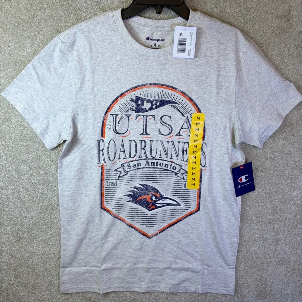 Champion UTSA Roadrunners T-Shirt Mens Medium Natural Gray San Antonio NCAA NEW - Picture 2 of 7